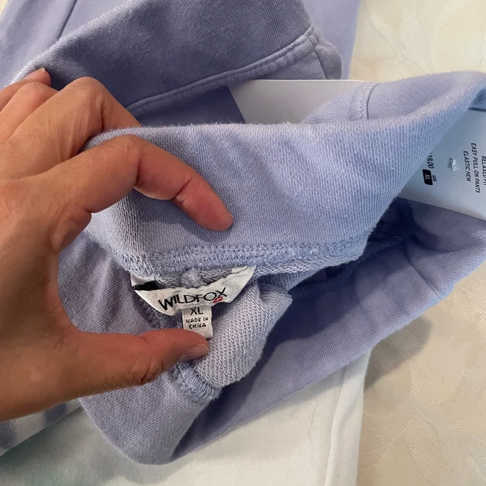 NWT Wildfox Sherbet Tie Dye Hoodie Matching Bottoms SET Color Peri Shibori Sz XL - Picture 14 of 15